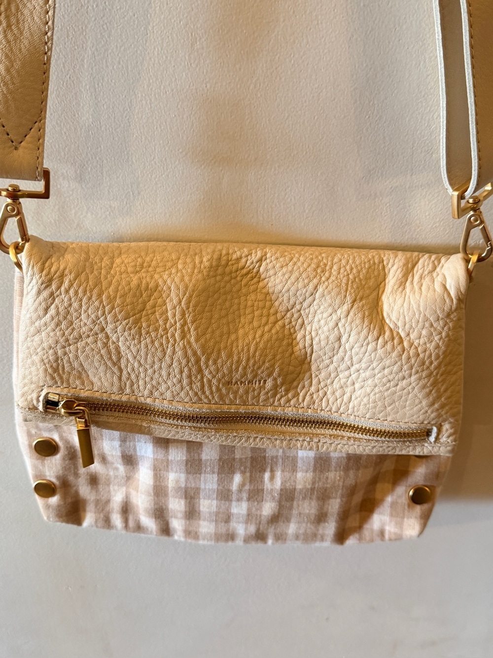 Hammitt Los Angeles VIP Medium Crossbody Clutch Dandelion Gingham ivory